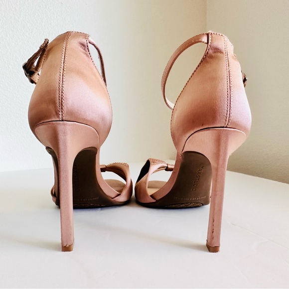 Max Studio Bow pumps high heel pink satin rhinestone 6M - Picture 4 of 12